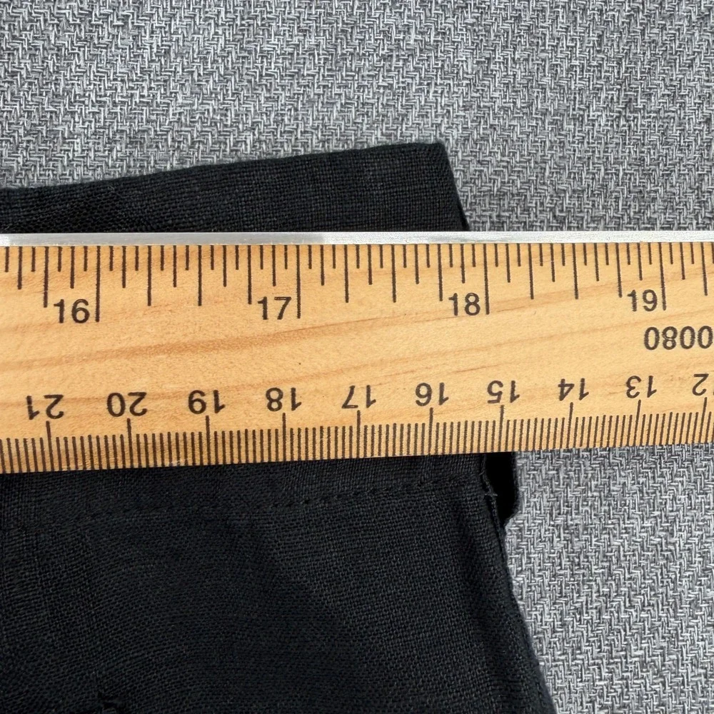 Quince European Linen Patch Pocket Wide Leg Pants Black 16 Minimalist Neutral